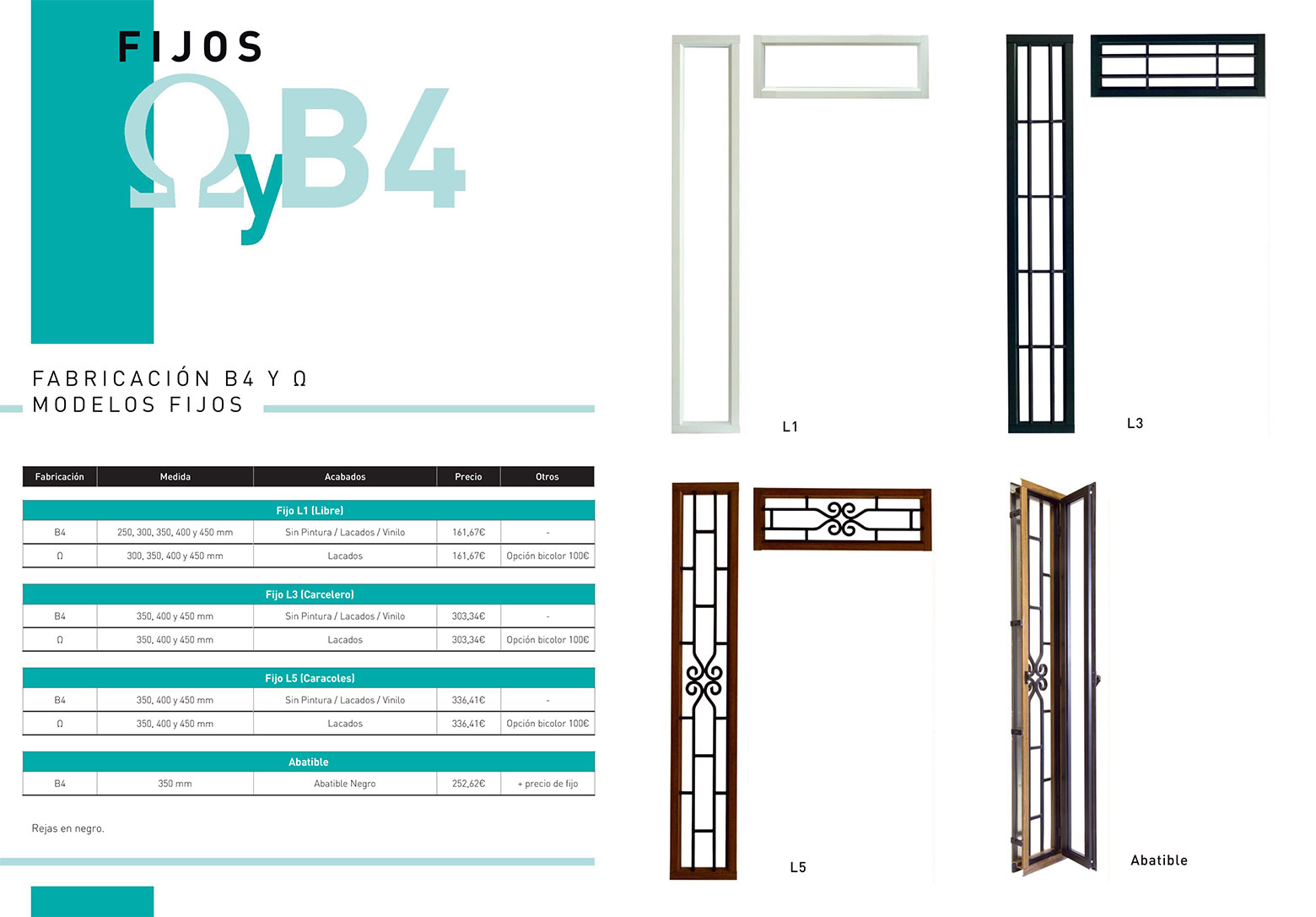 Puertas de entrada - Fijos para vidrios