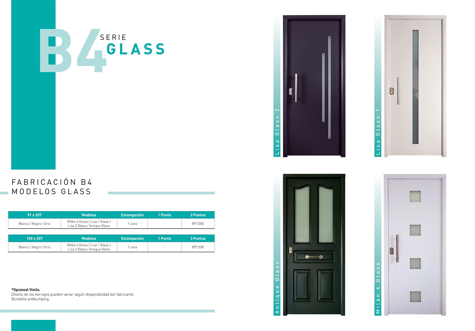 Puertas de exterior serie Glass