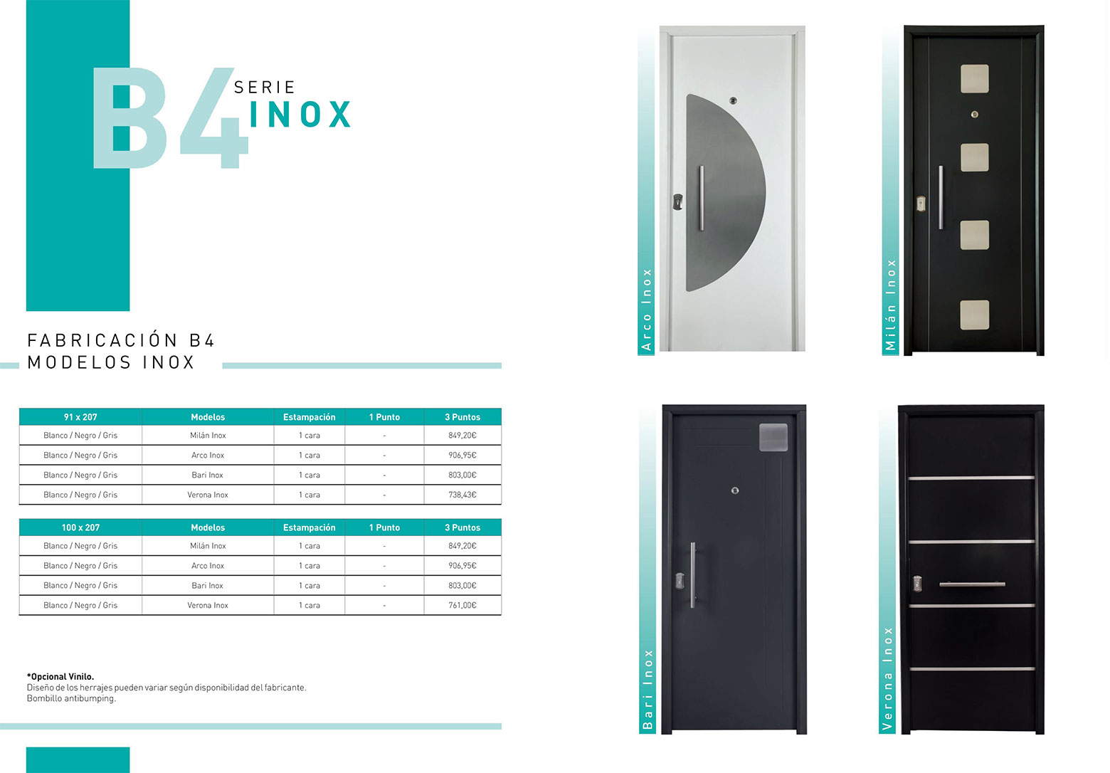 Puertas de entrada serie inox