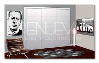 Armario corredera diseño vt lacado blanco