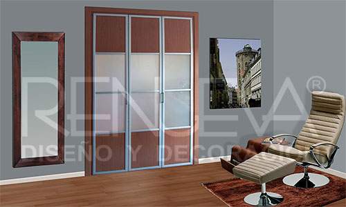 Puerta entrada vestidor aluminio