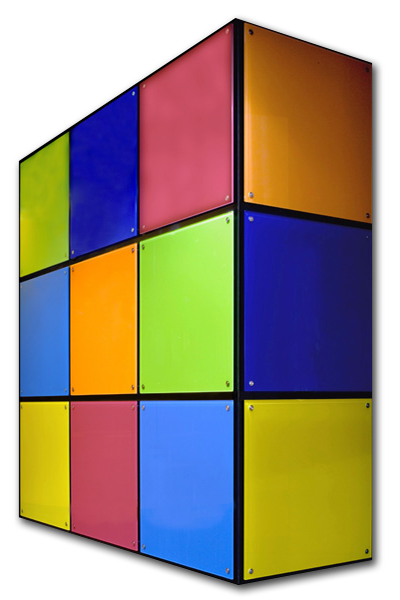vidrio lacado colores con cantos pulidos
