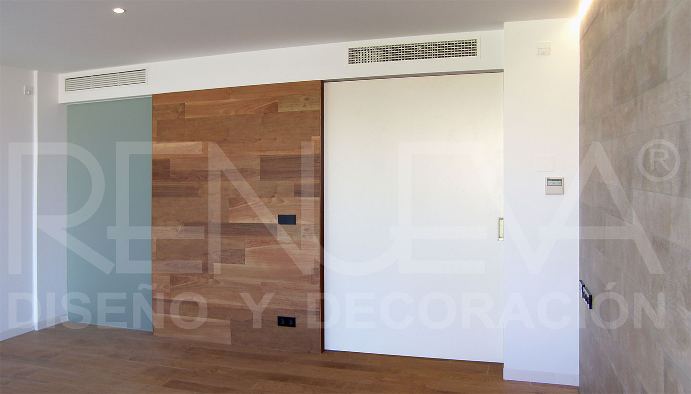 Puerta corredera de diseño mnimalista