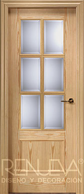 Puerta Uniarte modelo F2 6V PINO