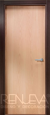Puerta lisa haya y wengué melamina