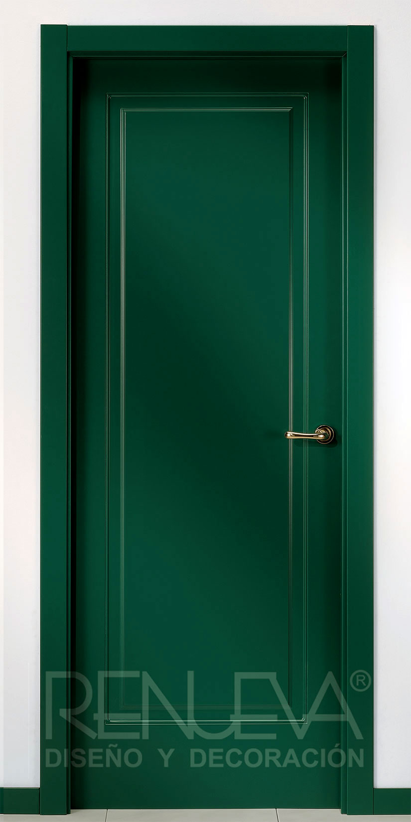 puerta lacada en color verde