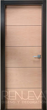 Puerta Uniarte modelo VLT5 N WENGUE Y HAYA VAPORIZADA