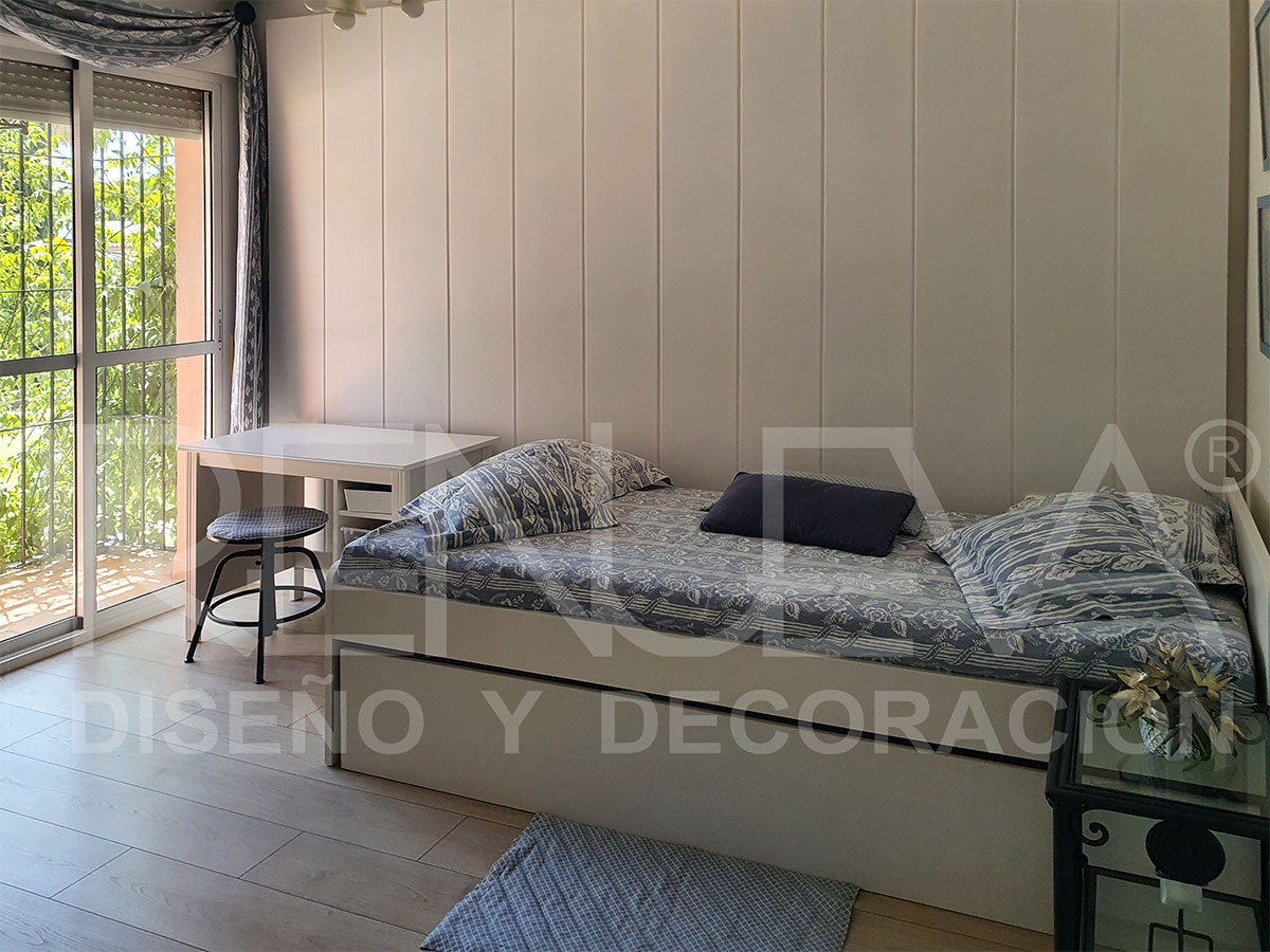Revestimiento de pared, efecto lamas lacado blanco